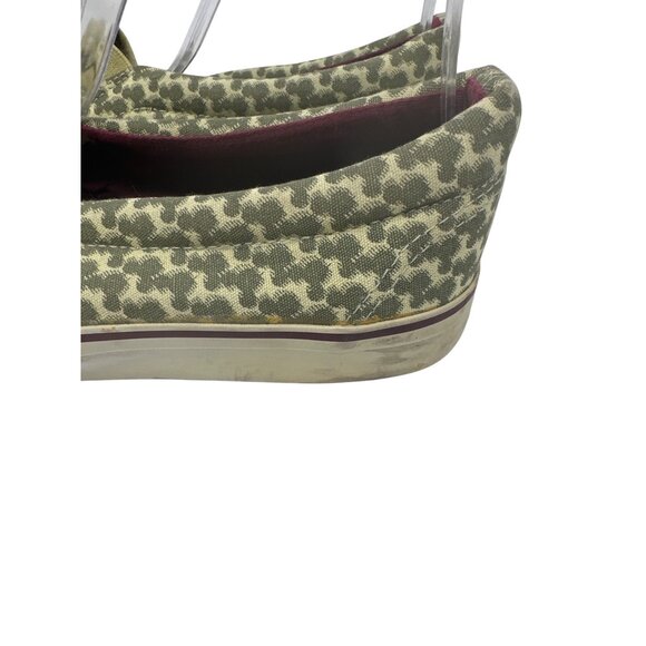 Disney Parks Mickey Mouse Head Green Canvas Slip On Sneakers Mens Shoes Sz 9 - Picture 5 of 11